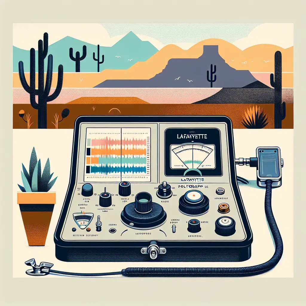 Realistic depiction of a polygraph instrument, highlighting accuracy insights.